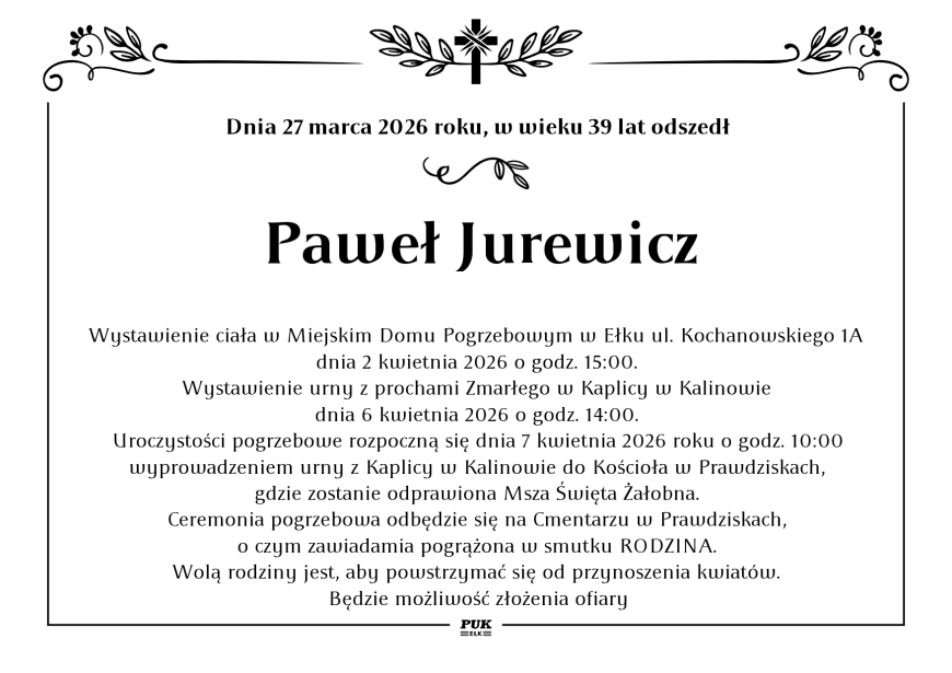 Paweł Jurewicz - nekrolog